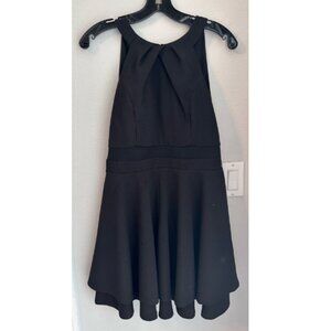 Knee-Length A-Line Black Homecoming Dress with Sheer Mid-Section and Two Layers